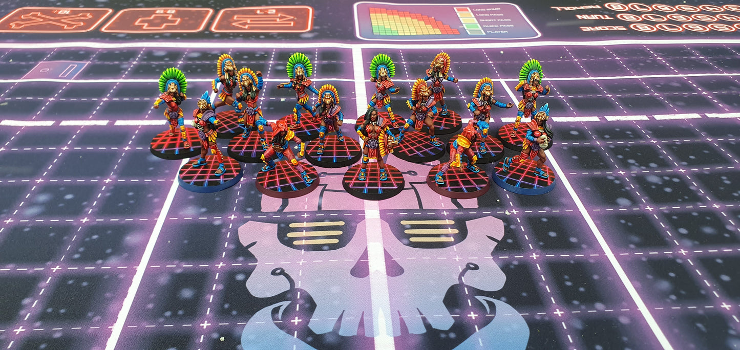 Synthwave Themed Blood Bowl Compatible Pitch / Play Mat - Combination 11's and 7's