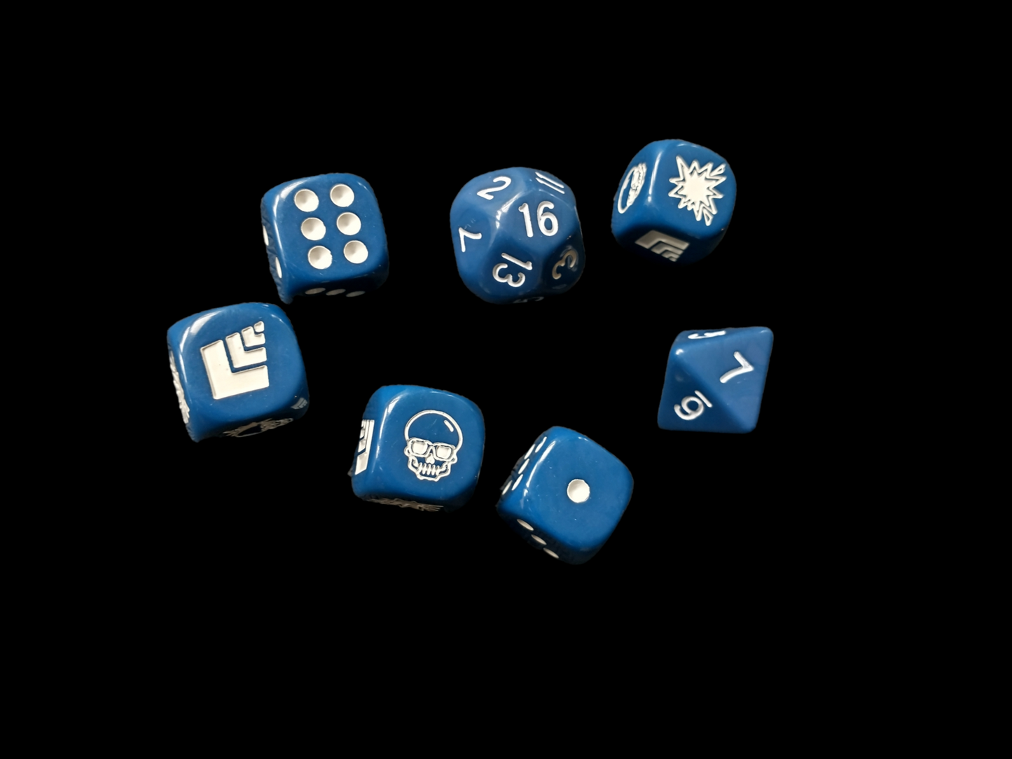 Blue Dice for use in Blood Bowl
