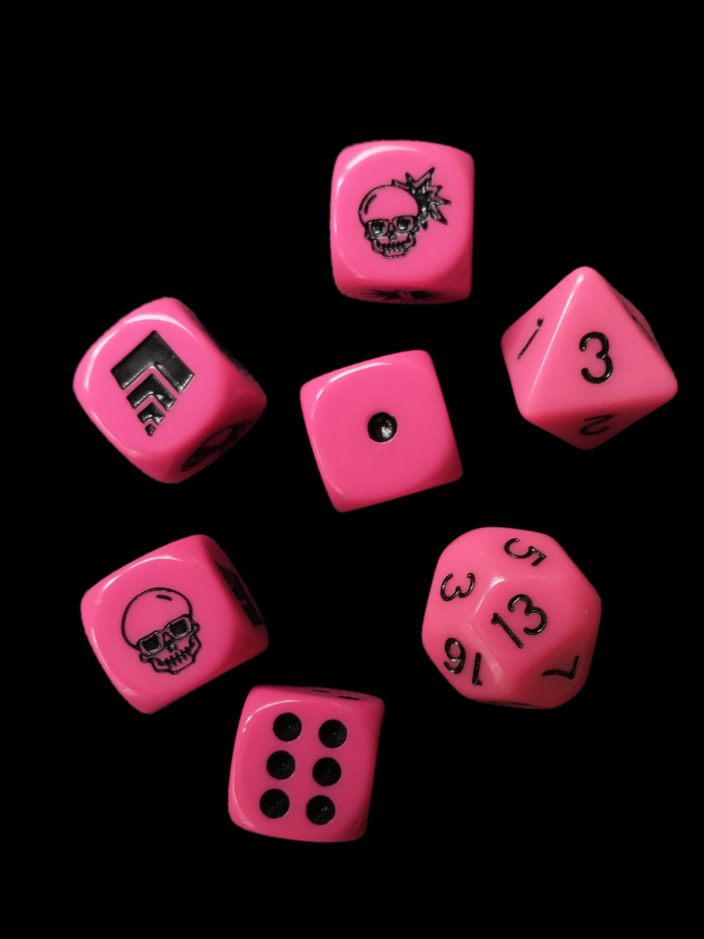 Pink Dice for use in Blood Bowl