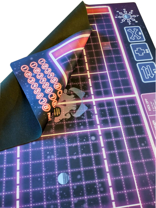 Synthwave Themed Blood Bowl Compatible Pitch / Play Mat - Combination 11's and 7's