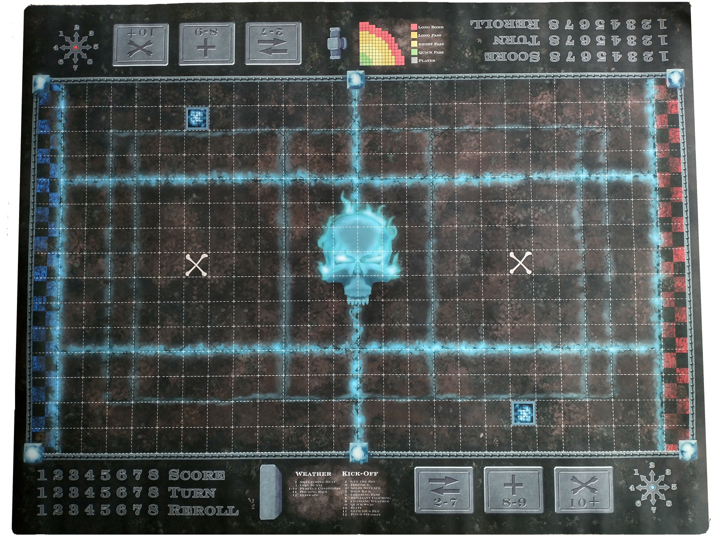 Graveyard Themed Blood Bowl Compatible Pitch / Play Mat - Combination 11's and 7's